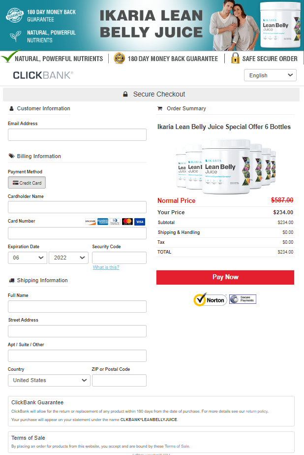 Ikaria Lean Belly Juice - Secure checkout